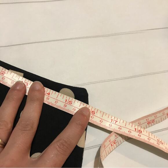 Ann Taylor Long Modest Stretch Pencil Skirt Black Tan Polka Dot Women’s‎ Medium - Picture 3 of 4